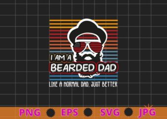 Mens i am Bearded Dad Shirt, Mens Beard Humor Funny T-shirt, Superhero T-Shirt