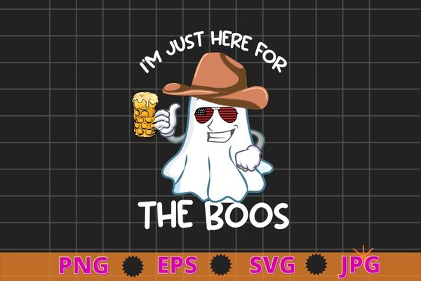 I’m just here for the boos funny halloween women ghost beer lover t-shirt design svg, i’m just here for the boos beer lover funny png,