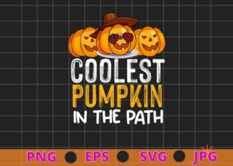 Kids Coolest Pumpkin In The Patch Toddler Boys Halloween Kids T-Shirt design svg, Coolest Pumpkin In The Patch png, Halloween cool pumpkin,