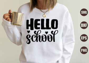 hello school graphic t shirt