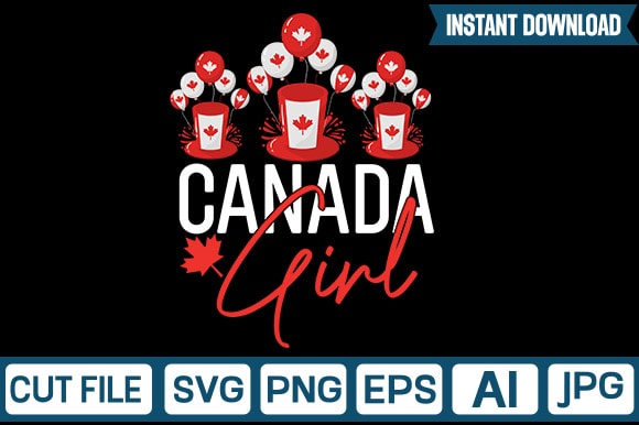 Canada girl svg vector t-shirt design