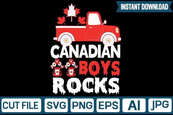 Canadian boys rocks svg vector t-shirt design
