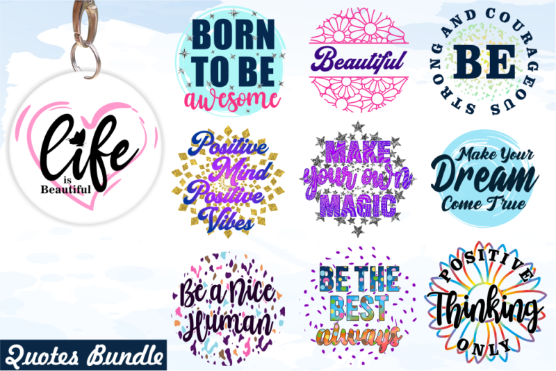 Inspirational Quotes T shirt Designs Bundle