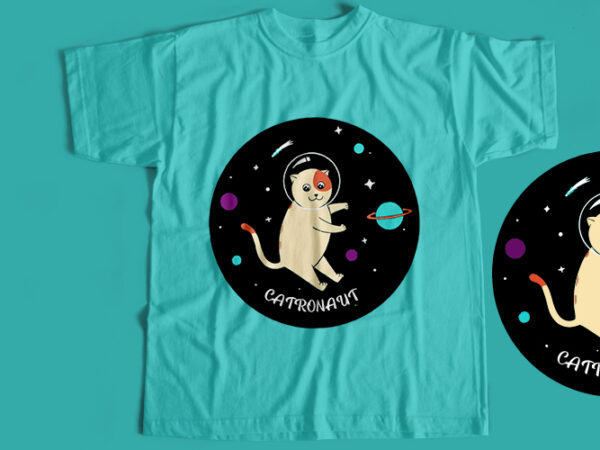 Catronaut cat t-shirt design