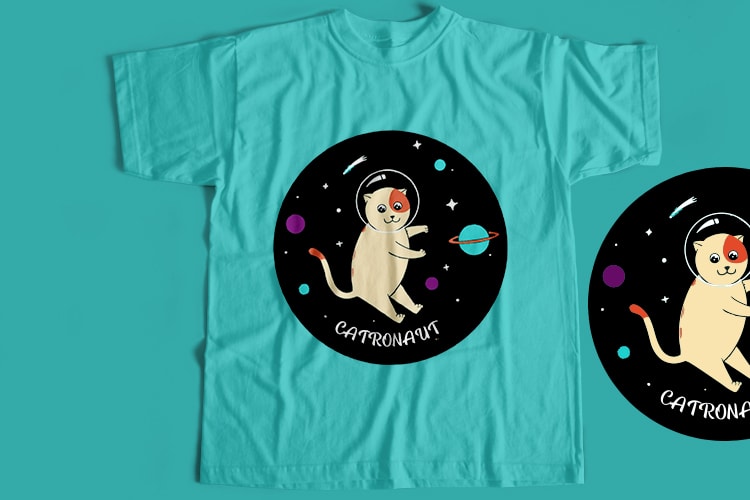 Catronaut Cat T-Shirt Design