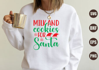 Milk and cookies for Santa t shirt designs for sale