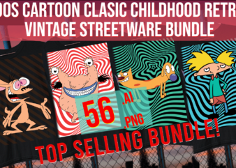 90s Cartoon Clasic Childhood Retro Vintage Street Ware Bundle