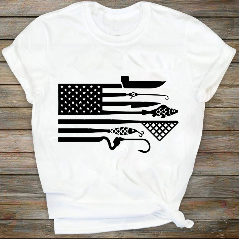 Fishing Hook 3D Retro American flag Tournament Fishing Shirt UPF30+,  Personalized Fishing Gifts FSD3005