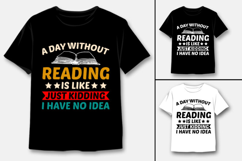 Reading Book Lover T-Shirt Design Bundle