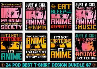 Anime T-Shirt Design Bundle