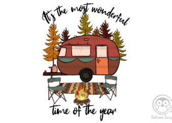 Autumn Camping Sublimation t shirt vector