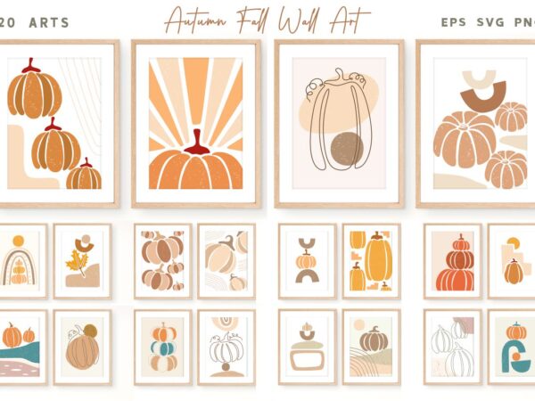 Fall boho wall art, pumpkin abstract art for wall decor, pumpkin digital art t shirt graphic design