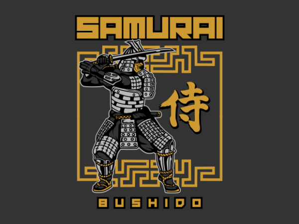 Black samurai t shirt template
