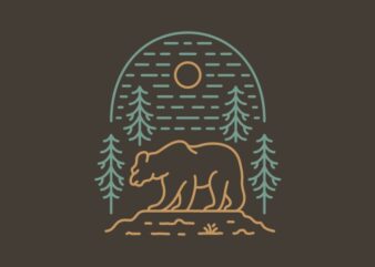 Wild Bear Forest 2 t shirt design for sale