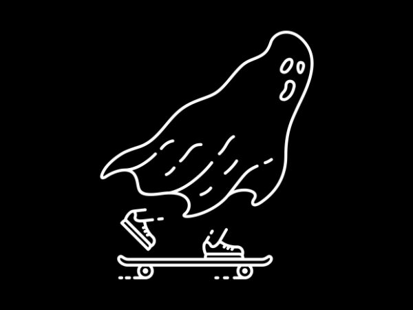 Ghost skater t shirt design template