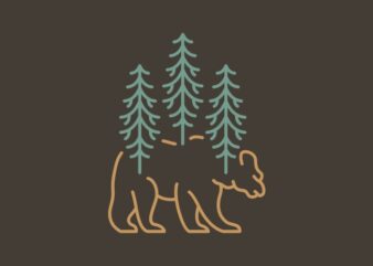 Wild Bear Forest 1 t shirt design for sale