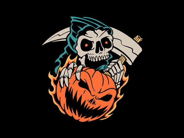Grim reaper halloween t shirt design template