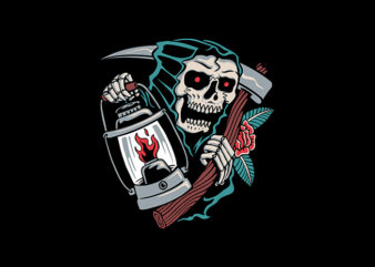 Grim Reaper Lantern t shirt design template