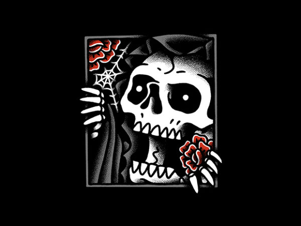 Grim reaper lurk t shirt design template