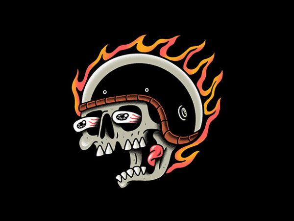 Skull biker t shirt template vector