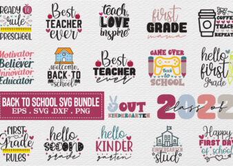 Back to School Svg Bundle t shirt template