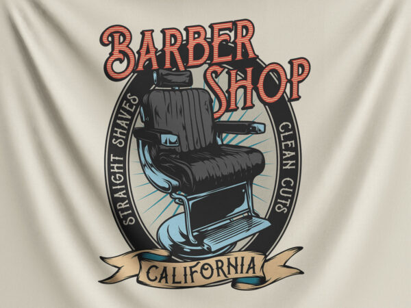 Barbershop california t shirt template