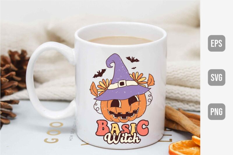 Retro Fall Halloween Sublimation, Cute Halloween Pumpkin, Cute Ghost Designs for Tshirt, Hallowen Ghost Tshirt Designs Bundle