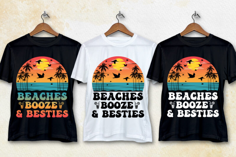 Retro Vintage Sunset T-Shirt Design Bundle