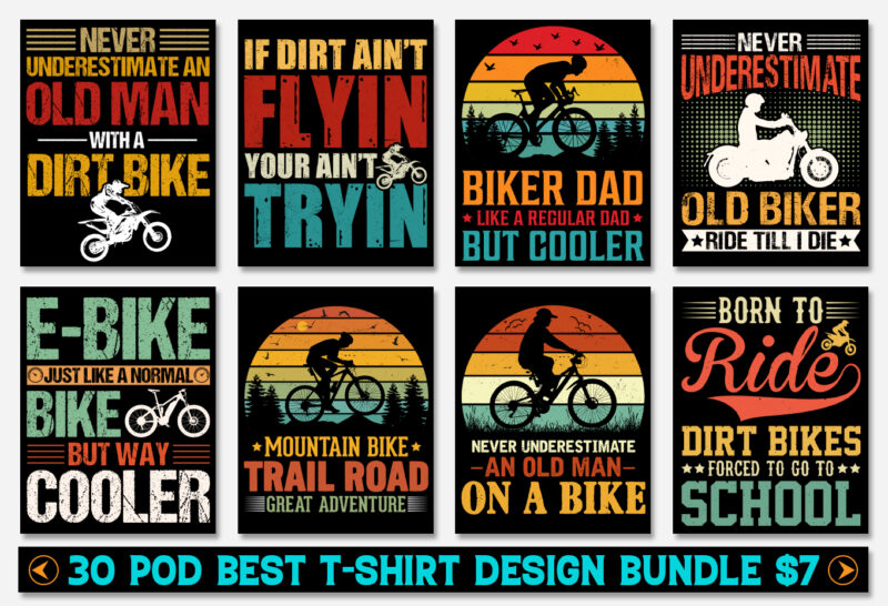 Biker T-Shirt Design Bundle