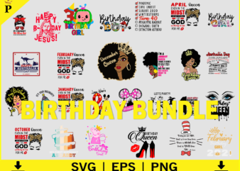 Birthday SVG Bundle, Birthday Princess Svg, Birthday Queen Svg, Birthday Squad Svg, Shirt, Birthday King, Drip Cut File Silhouette Cricut