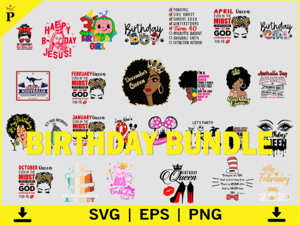 Birthday svg bundle, birthday princess svg, birthday queen svg, birthday squad svg, shirt, birthday king, drip cut file silhouette cricut t shirt template