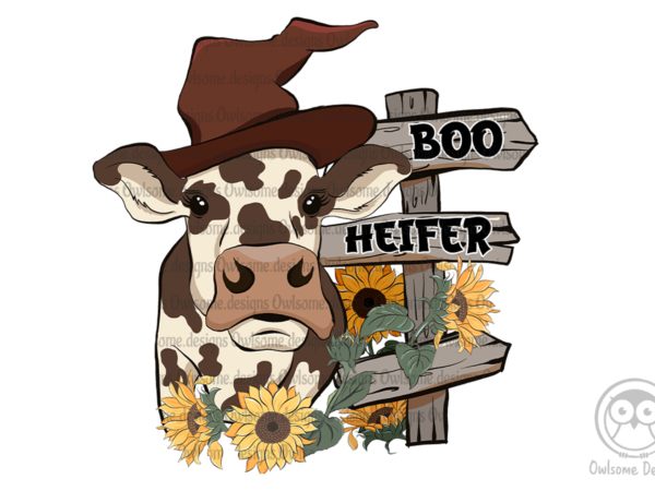 Boo heifer autumn farm sublimation t shirt template