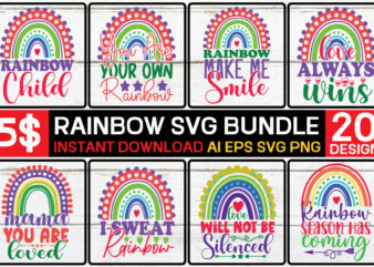 Rainbow Svg Bundle,Rainbow SVG, Rainbow SVG Bundle, Rainbow png, Colorful Rainbow Svg, Rainbow Clipart, Png Dxf Pdf, Cut Files for Cricut,Bright Rainbow SVG,Colorful Rainbow,Cut files,Kids,Birthday,EPS,PNG,Printable,Cricut,Silhouette,Commercial use,Instant download_CF66,Boho Rainbow SVG Bundle,Rainbow