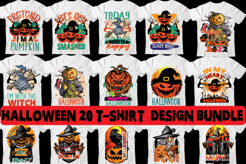 Halloween 20 T-shirt Design Bundle,Halloween svg bundle , good witch t-shirt design , boo! t-shirt design ,boo! svg cut file , halloween t shirt bundle, halloween t shirts bundle, halloween