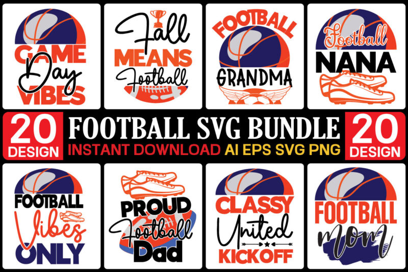 Football Svg Bundle ,Football Team Template Bundle Svg, Png Dxf Eps, Player Shirt, Your Team, Football Team Logo, Cricut, Silhouette, Sublimation, Football Shirt,Football SVG Bundle Cricut, Football Helmet Svg, Football