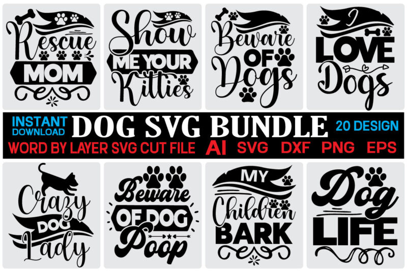 Dog Bandana SVG Bundle-2, Dog Shirt Bundle SVG, Dog Quotes Bundle, Fur Mom  Svg, Funny Dog Sayings Svg, Commercial Use