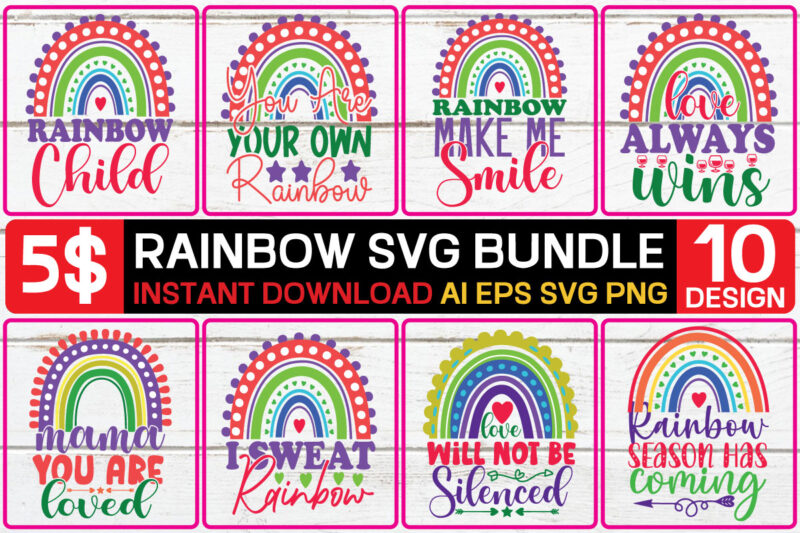 Rainbow Svg Bundle,Rainbow SVG, Rainbow SVG Bundle, Rainbow png, Colorful Rainbow Svg, Rainbow Clipart, Png Dxf Pdf, Cut Files for Cricut,Bright Rainbow SVG,Colorful Rainbow,Cut files,Kids,Birthday,EPS,PNG,Printable,Cricut,Silhouette,Commercial use,Instant download_CF66,Boho Rainbow SVG Bundle,Rainbow