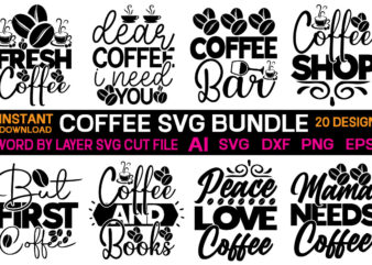 Coffee svg bundle,Coffee SVG Bundle, Funny Coffee SVG, Caffeine Queen, Coffee Lovers, Coffee Obsessed, Mug Svg, Coffee mug, Cut File Cricut, Silhouette file,Retro Coffee svg Bundle, Wavy Coffee svg, Coffee