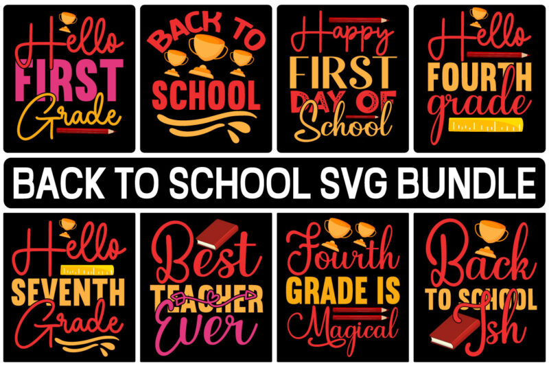 Back To School SVG Bundle, Teacher Svg, monogram svg, school bus svg, Book, 100th days of school, Kids Cut Files for Cricut, Silhouette, PNG,Hello School SVG Bundle, Back to School