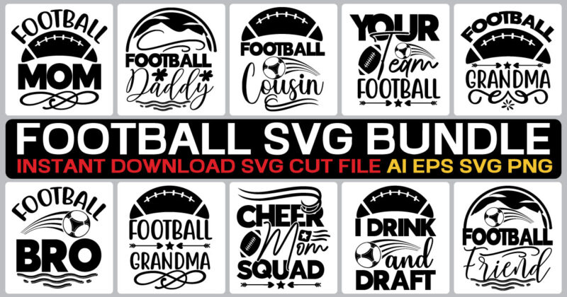 Football Svg Bundle,Football Bundle Svg, football Png Sublimation Design, Download, PNG files for cricut