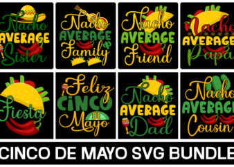 Cinco De Mayo Svg bundle , Cinco de Mayo Svg, Happy Cinco De Mayo Svg, Dxf, Eps, Png, Fiesta Sayings Cut Files, Mexico Svg, Cactus Clipart, Kids Svg, Silhouette Cricut,Cinco t shirt vector file