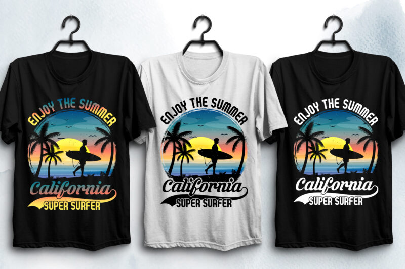 Sunset Vintage Retro T-Shirt Design Bundle