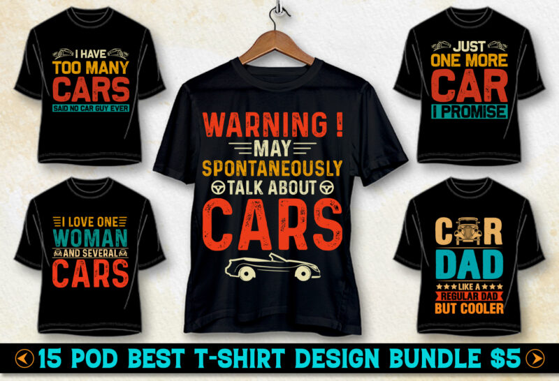 Car Lover T-Shirt Design Bundle