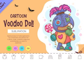 Cartoon Voodoo Doll. Crafting, Sublimation. t shirt vector file