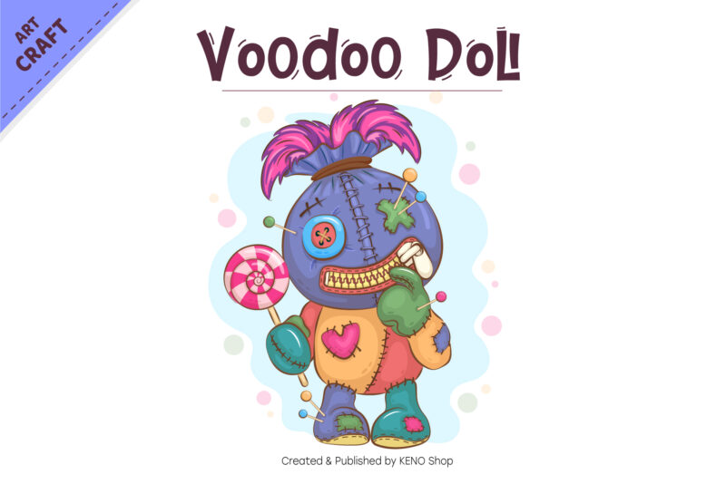 Cartoon Voodoo Doll. Crafting, Sublimation.