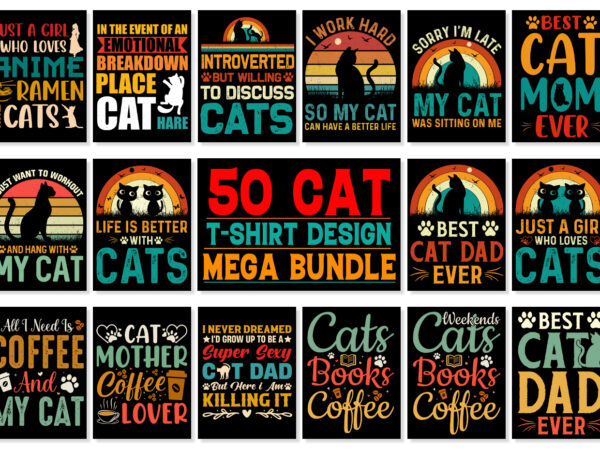 Cat t-shirt design bundle-cat lover t-shirt design bundle