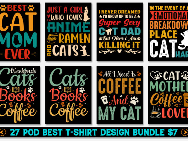 Cat t-shirt design bundle