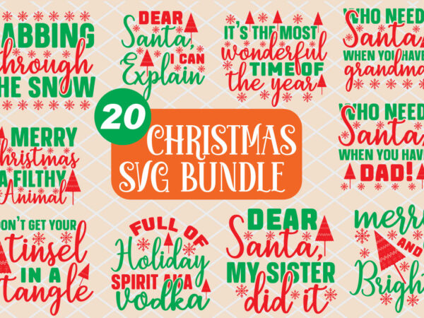 Christmas svg bundle t shirt vector file