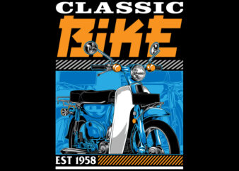 Classic Bike t shirt vector file