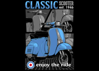 Classic Scooter t shirt vector file